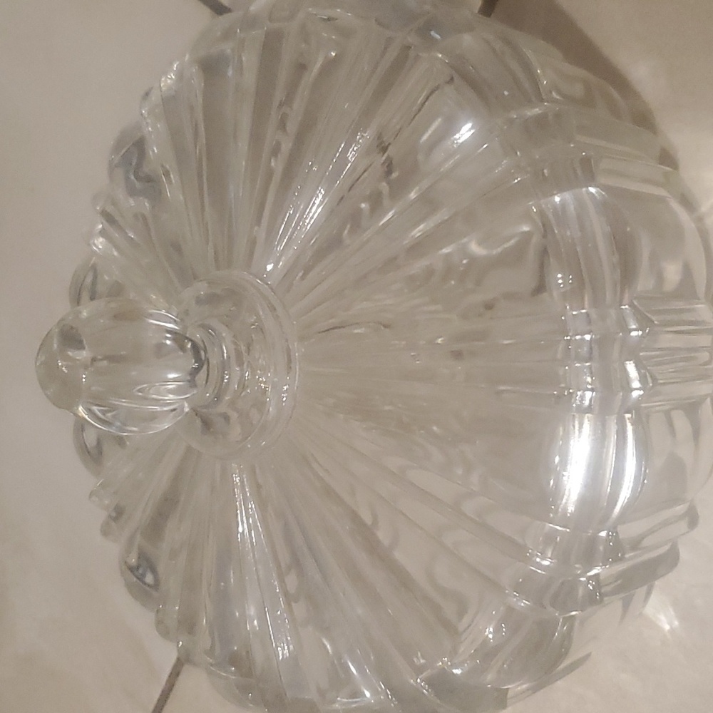 Vintage Glass Candy Dish with Lid